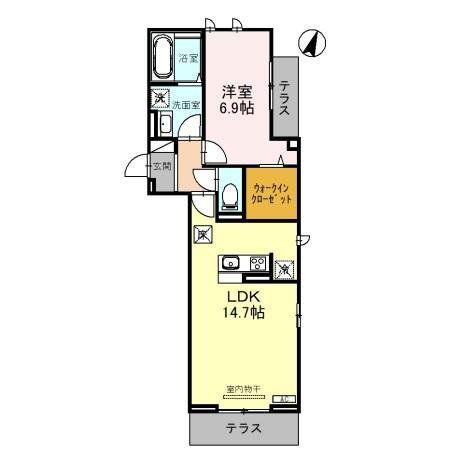 GLOIRE COURT(1LDK/3階)の間取り写真