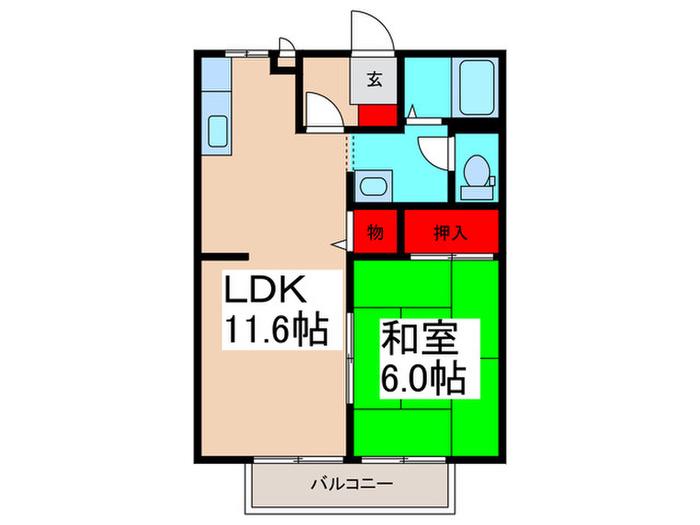 ファースト(1LDK/2階)の間取り写真