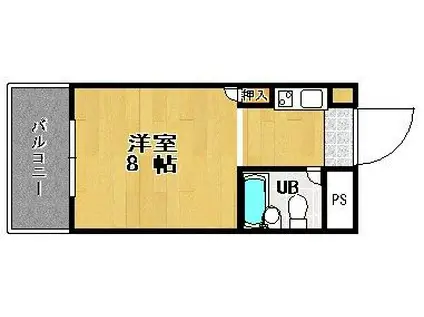 ラ・レジダンス・ド天神(1K/6階)の間取り写真