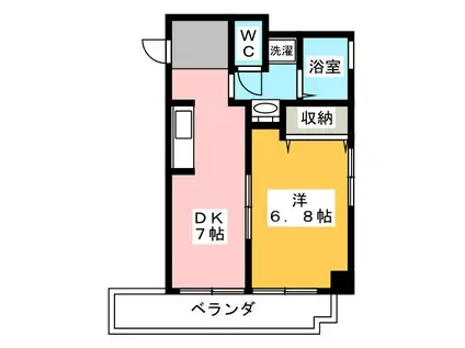 からたちハイツ(1DK/2階)の間取り写真