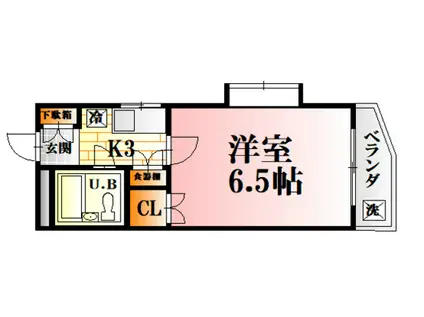 第二山田ビル(1K/3階)の間取り写真
