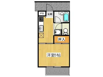 スターハイツ(1K/1階)の間取り写真