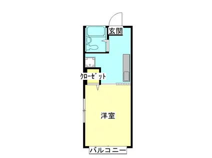 ジュネスII(1K/1階)の間取り写真