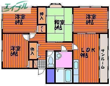 ドルチェ新保(4LDK/1階)の間取り写真