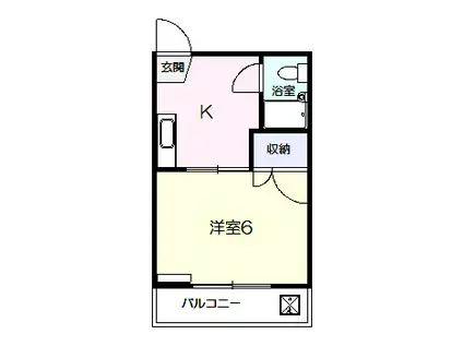 ビッグヨコヤマ(1K/2階)の間取り写真