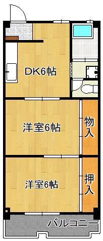 渡辺興産ビル(2K/5階)の間取り写真