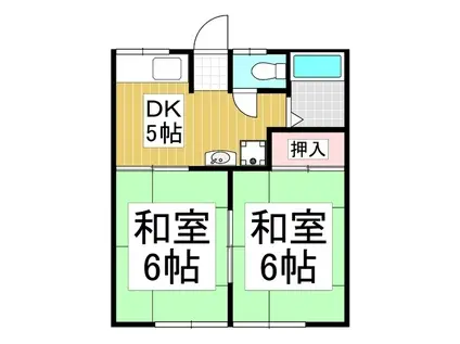 葵荘(2DK/1階)の間取り写真