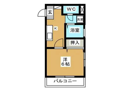 シャレー馬橋(1K/2階)の間取り写真