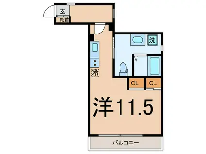 太子堂ハイツ(ワンルーム/2階)の間取り写真