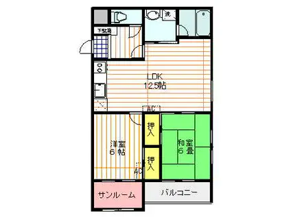 アリックス(2LDK/3階)の間取り写真