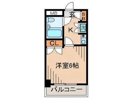 ステラコート横浜白楽(1K/6階)の間取り写真