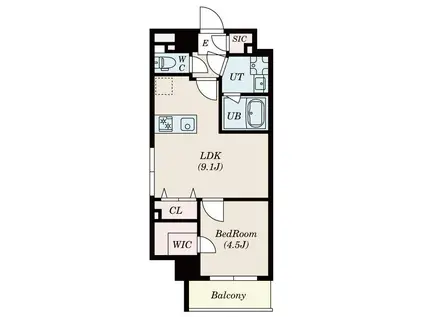 S-RESIDENCE瑞江(1SLDK/5階)の間取り写真