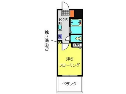 ビューハイム・コヤナギ睦(1K/3階)の間取り写真