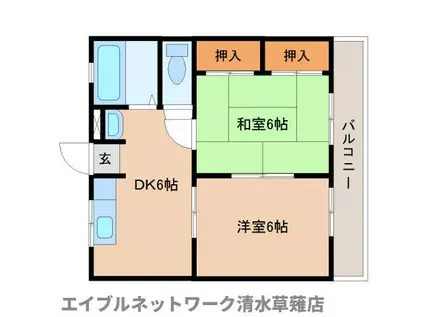 ニューコーポせな(2DK/2階)の間取り写真