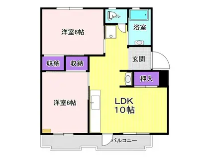 山惣レジデンス(2LDK/3階)の間取り写真