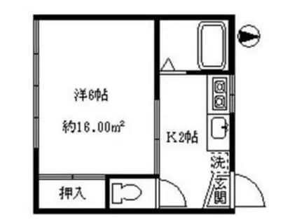 田中ハイム(1K/1階)の間取り写真