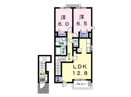 ESPACIO II(2LDK/2階)の間取り写真
