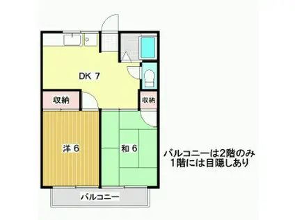 奈良井ハイツ (2DK/1階)の間取り写真