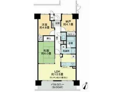 ライオンズマンション立町(2SLDK/5階)の間取り写真