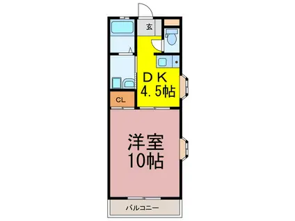 ラフィーネ・メゾン(1DK/1階)の間取り写真