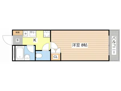 プロスパII(1K/1階)の間取り写真