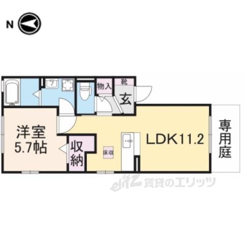 リビングタウン新大宮(1LDK/1階)の間取り写真