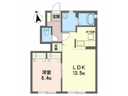 シャーメゾン・スクエアC棟(1LDK/1階)の間取り写真