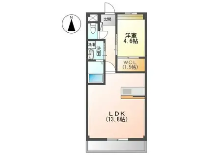 ロッシュ・フォーレ(1LDK/1階)の間取り写真