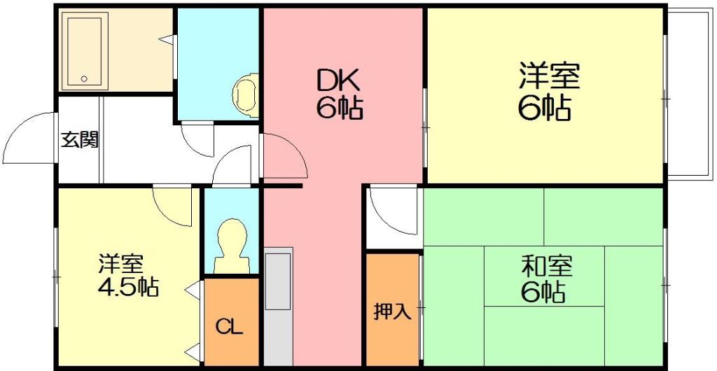 フェリース中根(3DK/2階)の間取り写真