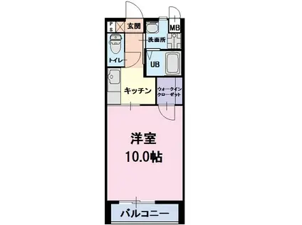 オーク・ルミナスII(1K/1階)の間取り写真