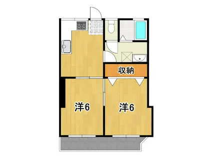 アリス2(2DK/2階)の間取り写真