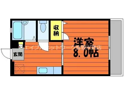 エスポワール都 II D(1K/1階)の間取り写真