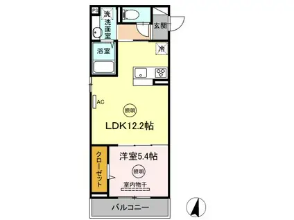 グランシエル下見(1LDK/1階)の間取り写真