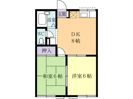 英ハイツ(2DK/2階)の間取り写真