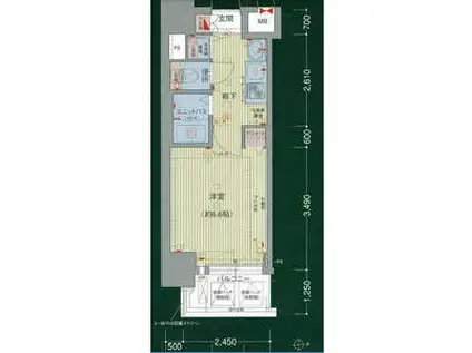 プレサンスSAKAE白川公園(ワンルーム/8階)の間取り写真