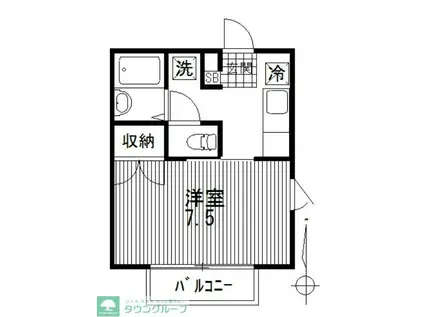 メゾン・サンステージVII(1K/1階)の間取り写真