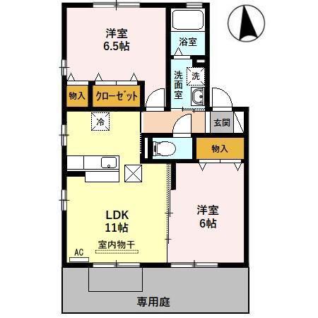 DEAR COURT(2LDK/1階)の間取り写真