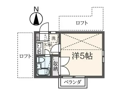 カーサ・ジャコモ(1K/2階)の間取り写真