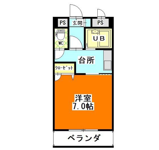 エスポアール21A(1K/2階)の間取り写真