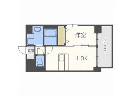 フロッソダリア博多駅前(1LDK/2階)の間取り写真