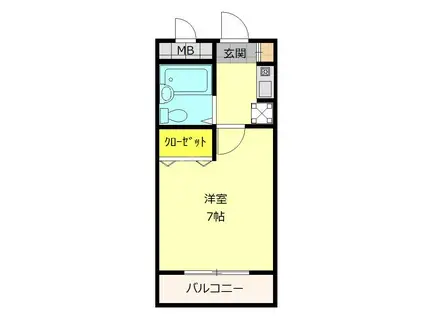 メルベーユ友井(1K/3階)の間取り写真