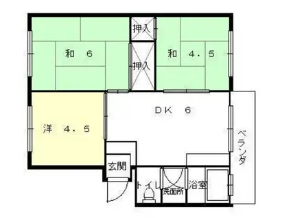 夢前台ハイツ(3DK/2階)の間取り写真