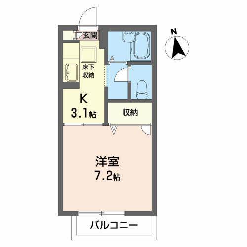 ディアス147(1K/1階)の間取り写真