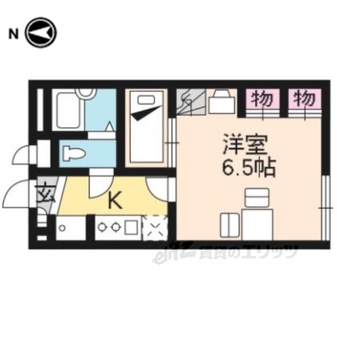 レオパレス京都鷹峯(1K/1階)の間取り写真