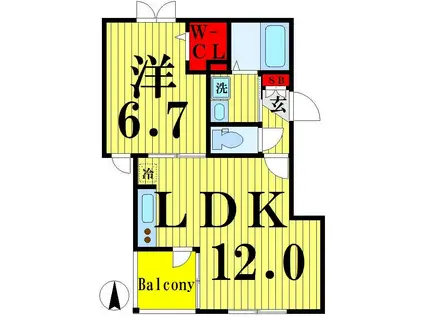 メゾン プルミエール(1LDK/1階)の間取り写真