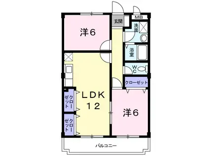 ニューマリッチ加古(2LDK/1階)の間取り写真