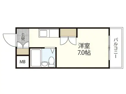メゾンド楠木第二山田ビル(ワンルーム/4階)の間取り写真