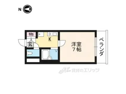 ピラーズ御所西(1K/2階)の間取り写真