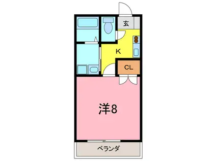 アンプルールフェールTSUGE(1K/3階)の間取り写真