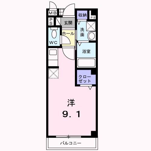 南海本線 尾崎駅 徒歩9分 2階建 築22年(1K/2階)の間取り写真